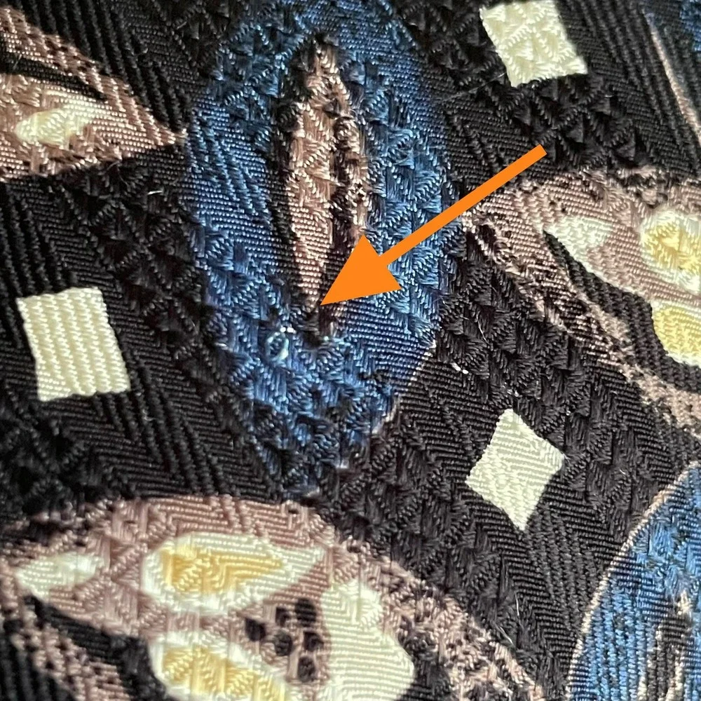 Vintage Robert Talbott Studio Nordstrom Extra Long Silk Tie Black Blue Abstract